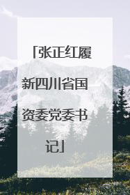 张正红履新四川省国资委党委书记