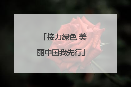 接力绿色 美丽中国我先行