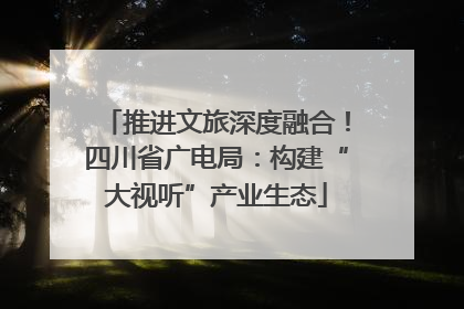 推进文旅深度融合！四川省广电局：构建“大视听”产业生态