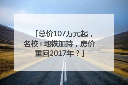 总价107万元起，名校+地铁加持，房价重回2017年？