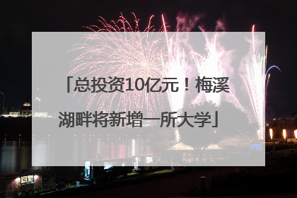 总投资10亿元！梅溪湖畔将新增一所大学
