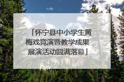 怀宁县中小学生黄梅戏竞演暨教学成果展演活动圆满落幕