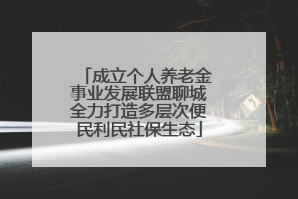 成立个人养老金事业发展联盟聊城全力打造多层次便民利民社保生态