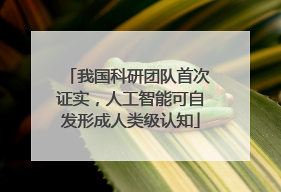 我国科研团队首次证实，人工智能可自发形成人类级认知