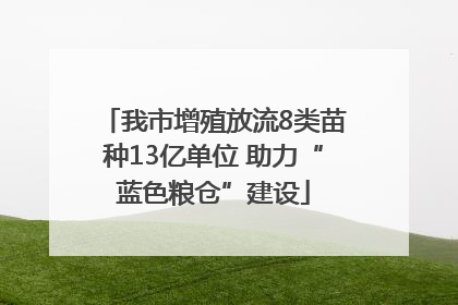 我市增殖放流8类苗种13亿单位 助力“蓝色粮仓”建设