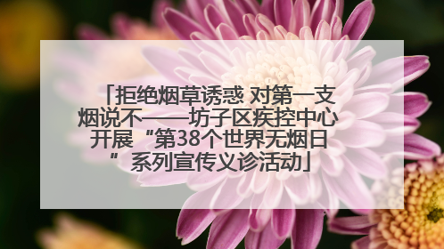拒绝烟草诱惑 对第一支烟说不——坊子区疾控中心开展“第38个世界无烟日”系列宣传义诊活动