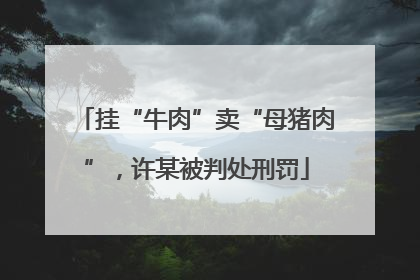 挂“牛肉”卖“母猪肉”，许某被判处刑罚