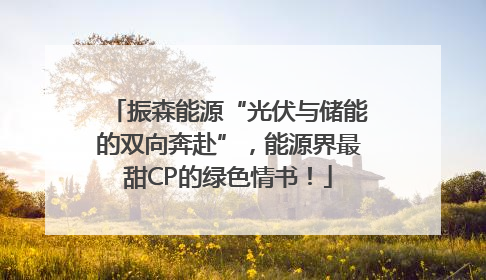 振森能源“光伏与储能的双向奔赴”，能源界最甜CP的绿色情书！