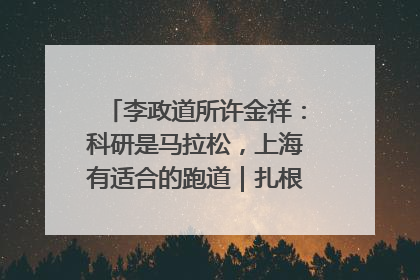 李政道所许金祥：科研是马拉松，上海有适合的跑道｜扎根上海，从0到1