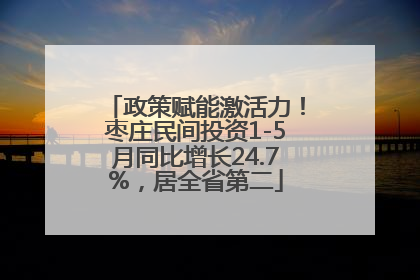 政策赋能激活力！枣庄民间投资1-5月同比增长24.7%，居全省第二