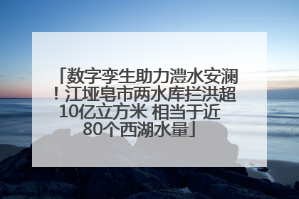 数字孪生助力澧水安澜！江垭皂市两水库拦洪超10亿立方米 相当于近80个西湖水量