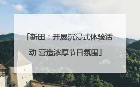 新田：开展沉浸式体验活动 营造浓厚节日氛围