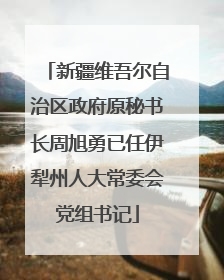 新疆维吾尔自治区政府原秘书长周旭勇已任伊犁州人大常委会党组书记