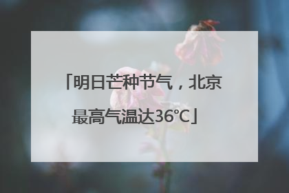 明日芒种节气，北京最高气温达36℃