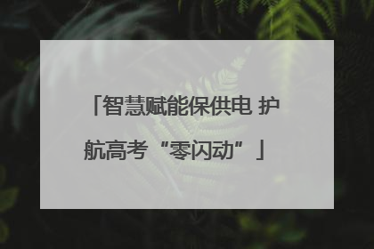 智慧赋能保供电 护航高考“零闪动”