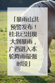 暴雨山洪预警发布！桂北已出现大到暴雨，广西进入本轮降雨最强时段