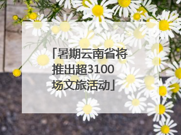 暑期云南省将推出超3100场文旅活动