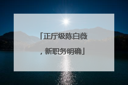 正厅级陈白薇，新职务明确