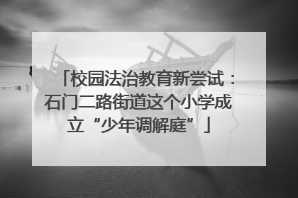 校园法治教育新尝试：石门二路街道这个小学成立“少年调解庭”