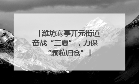 潍坊寒亭开元街道奋战“三夏”，力保“颗粒归仓”