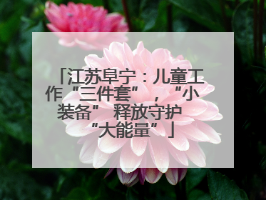 江苏阜宁：儿童工作“三件套”，“小装备” 释放守护 “大能量”