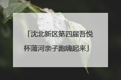 沈北新区第四届吾悦杯蒲河亲子跑嗨起来