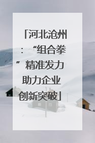 河北沧州：“组合拳”精准发力 助力企业创新突破