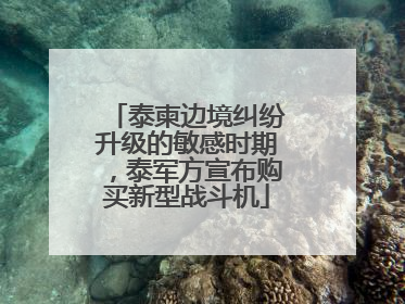 泰柬边境纠纷升级的敏感时期，泰军方宣布购买新型战斗机