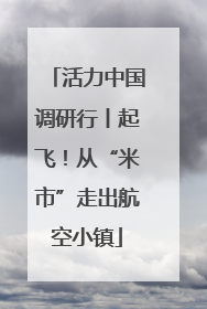 活力中国调研行丨起飞！从“米市”走出航空小镇