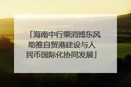 海南中行乘消博东风 助推自贸港建设与人民币国际化协同发展