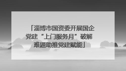 淄博市国资委开展国企党建“上门服务月”破解难题助推党建赋能