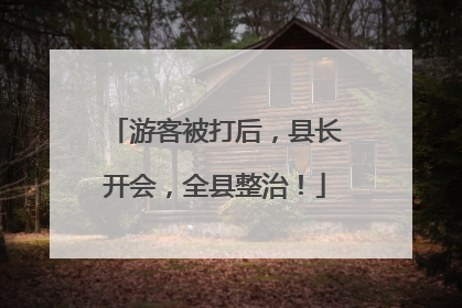 游客被打后，县长开会，全县整治！