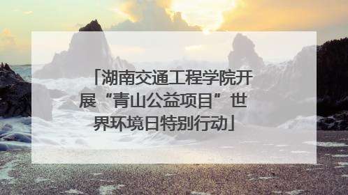 湖南交通工程学院开展“青山公益项目”世界环境日特别行动