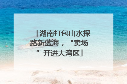 湖南打包山水探路新蓝海，“卖场”开进大湾区