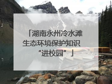 湖南永州冷水滩生态环境保护知识“进校园”
