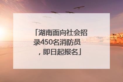 湖南面向社会招录450名消防员，即日起报名