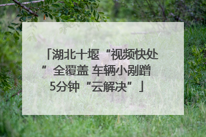 湖北十堰“视频快处”全覆盖 车辆小剐蹭5分钟“云解决”