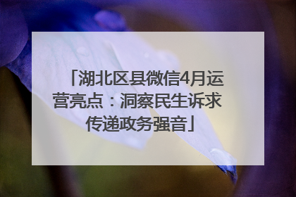 湖北区县微信4月运营亮点：洞察民生诉求 传递政务强音