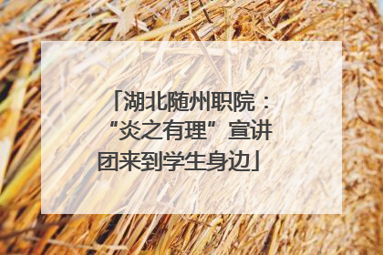 湖北随州职院：“炎之有理”宣讲团来到学生身边