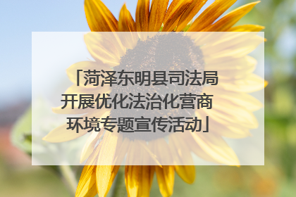 菏泽东明县司法局开展优化法治化营商环境专题宣传活动