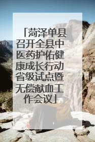 菏泽单县召开全县中医药护佑健康成长行动省级试点暨无偿献血工作会议