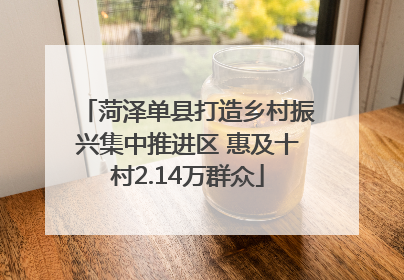 菏泽单县打造乡村振兴集中推进区 惠及十村2.14万群众