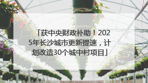 获中央财政补助！2025年长沙城市更新提速，计划改造30个城中村项目