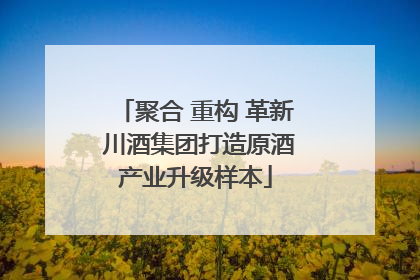 聚合 重构 革新 川酒集团打造原酒产业升级样本