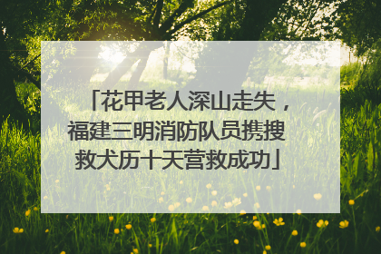 花甲老人深山走失，福建三明消防队员携搜救犬历十天营救成功