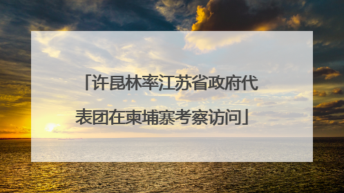 许昆林率江苏省政府代表团在柬埔寨考察访问