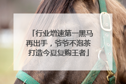 行业增速第一黑马再出手，爷爷不泡茶打造今夏复购王者