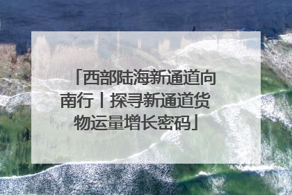 西部陆海新通道向南行丨探寻新通道货物运量增长密码