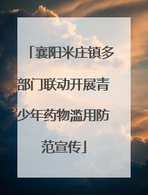 襄阳米庄镇多部门联动开展青少年药物滥用防范宣传