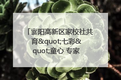 襄阳高新区家校社共育"七彩"童心 专家团支招智慧育儿